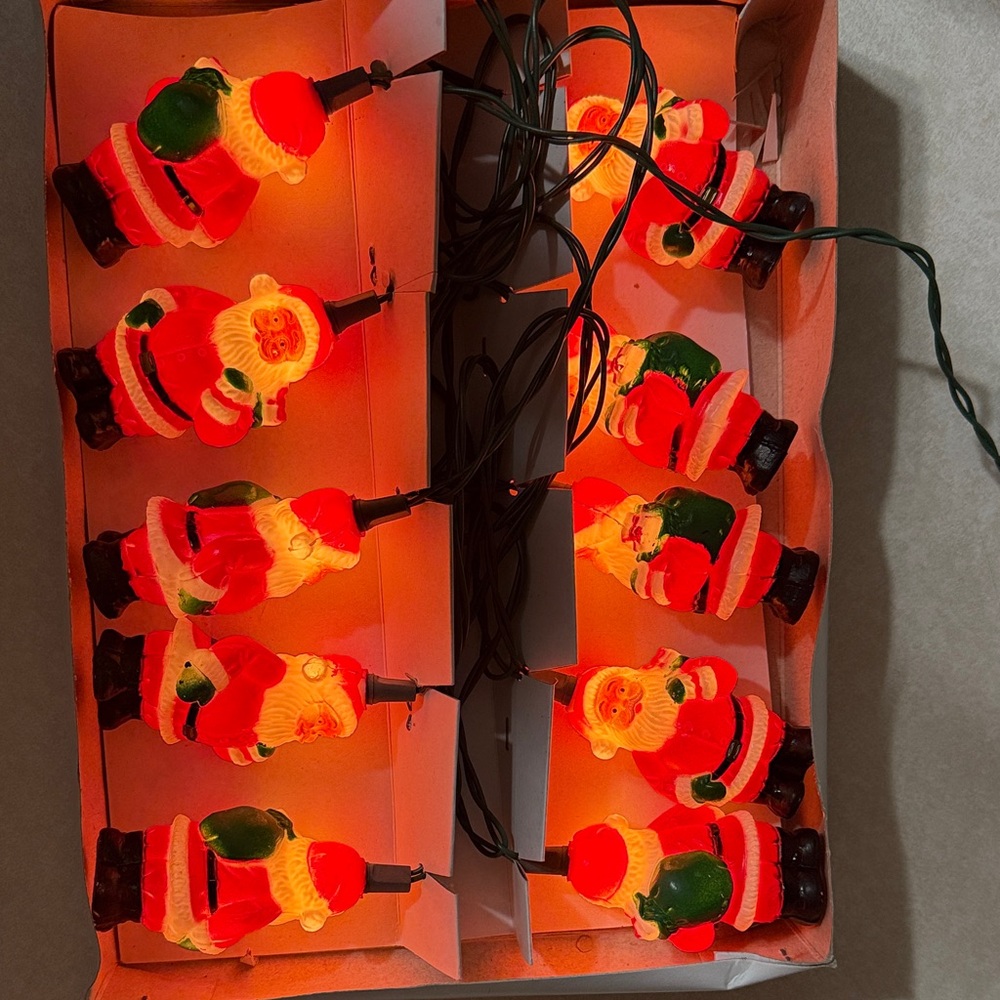 Vintage Santa blow mold Christmas lights